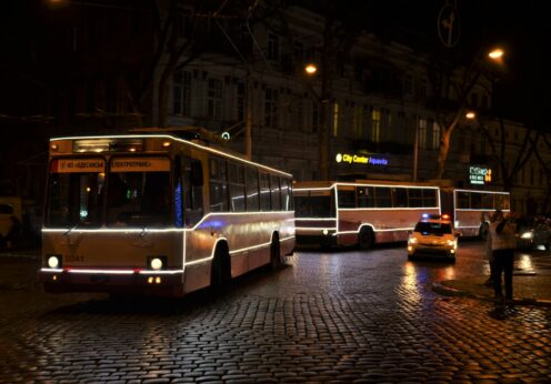 Парад троллейбусов в Одессе