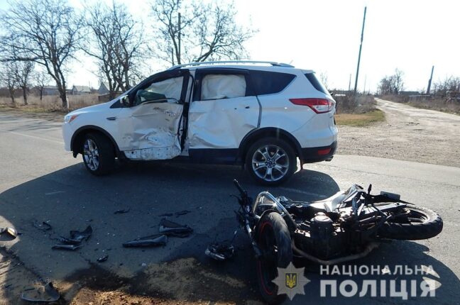 В Одесской области в ДТП пострадал молодой мотоциклист